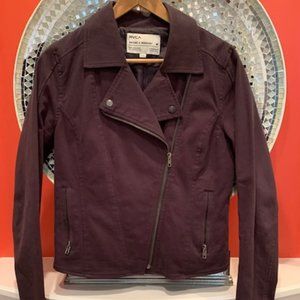 Awesome dark grey cotton biker jacket